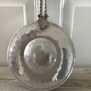 Vintage Butler's Bin Crumb Tray Handled Silver Small Pot Lid Lidded Pan Sweeper